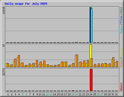 Daily usage for July 2025