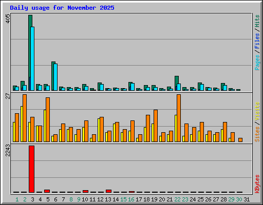 Daily usage for November 2025