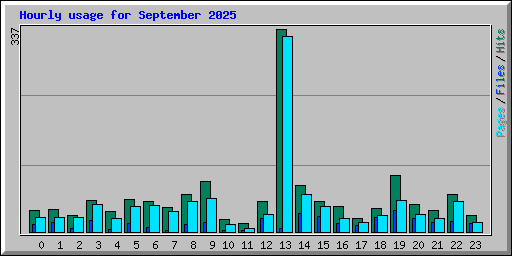 Hourly usage for September 2025