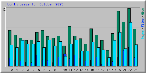 Hourly usage for October 2025