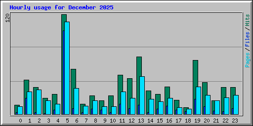 Hourly usage for December 2025